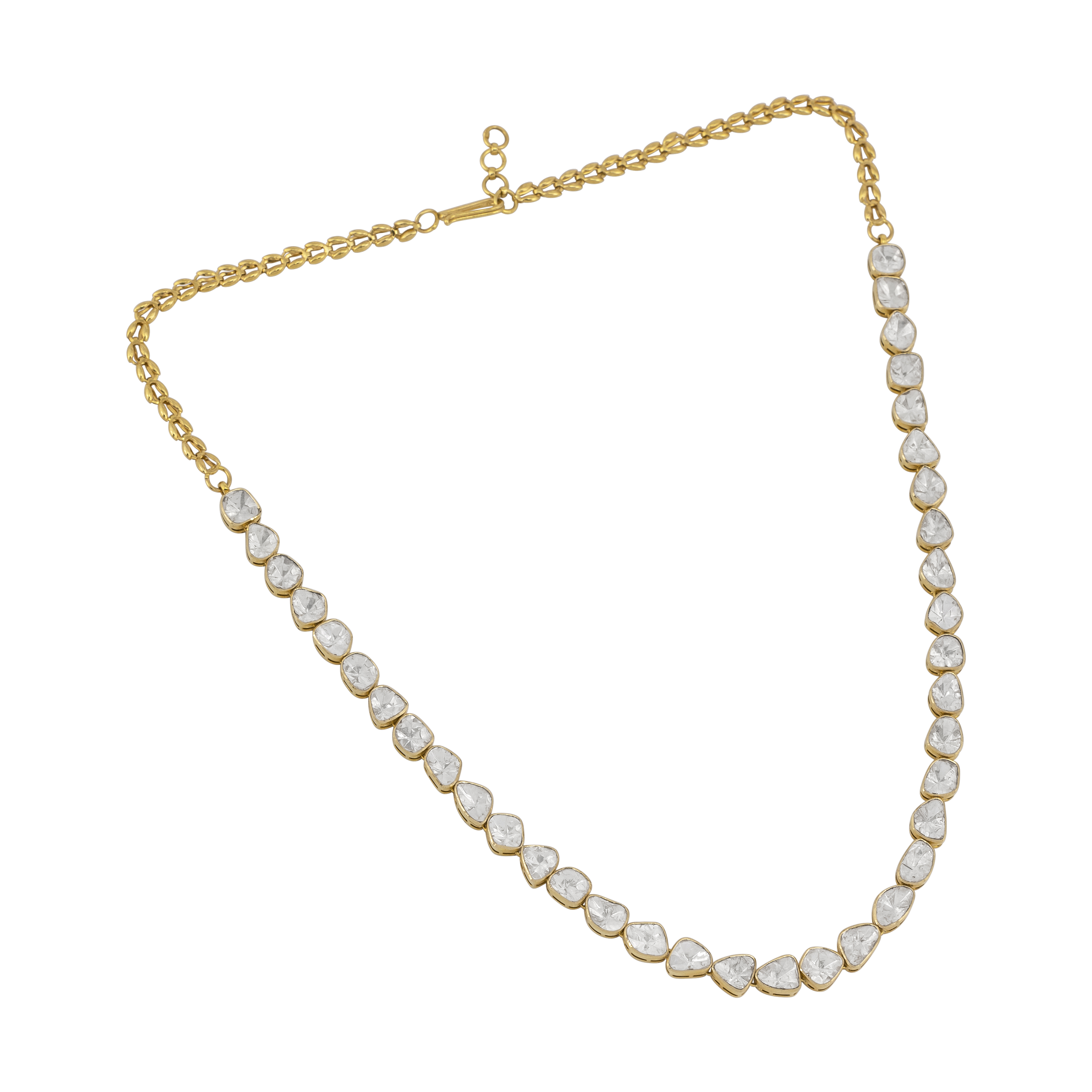 Radiant Polki Diamond Necklace in Open Setting